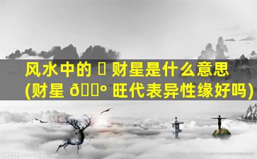风水中的 ☘ 财星是什么意思(财星 🐺 旺代表异性缘好吗)